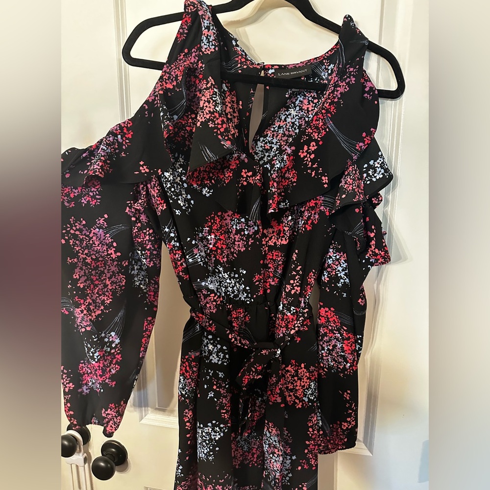 Floral Cold Shoulder High-Lo Dress
